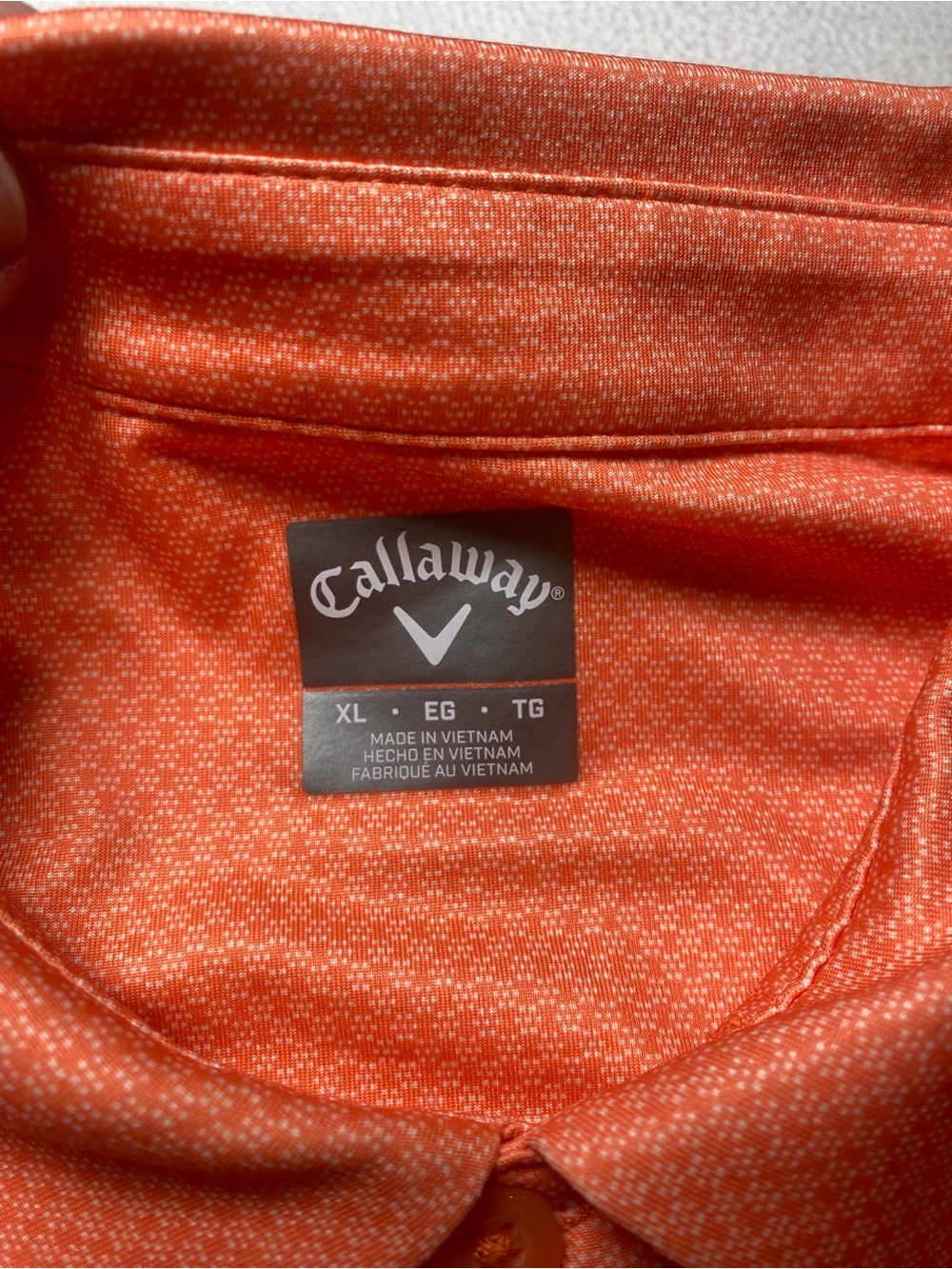 Callaway Men’s Coral Orange Performance Polo - Picture 2 of 6